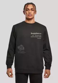 Толстовка F4NT4STIC "happiness CREWNECK", принт, черный