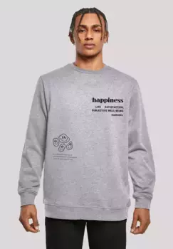 Толстовка F4NT4STIC "happiness CREWNECK", принт, серый