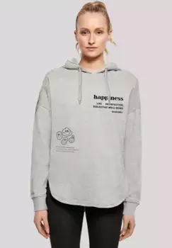 Толстовка F4NT4STIC "happiness OVERSIZE HOODIE", принт, серый
