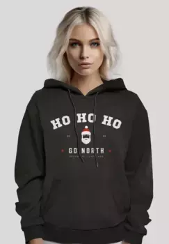 Толстовка F4NT4STIC "Ho Ho Ho Santa Christmas", Рождество, подарок, логотип, черный