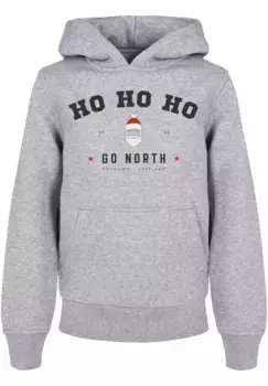 Толстовка F4NT4STIC "Ho Ho Ho Santa Claus Christmas", Рождество, подарок, логотип, серый
