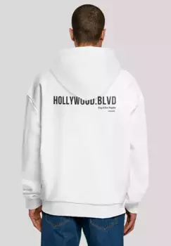 Толстовка F4NT4STIC "Hollywood blvd OVERSIZE HOODIE", принт, белый
