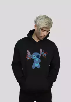 Толстовка F4NT4STIC "Lilo And Stitch Little Devils", мужская, премиум-мерч, приталенный крой, худи, с принтом, черный