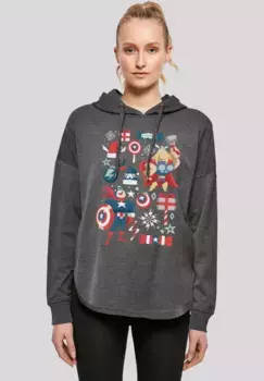Толстовка F4NT4STIC "Marvel Thor and Captain America Christmas", принт, цвет Charcoal