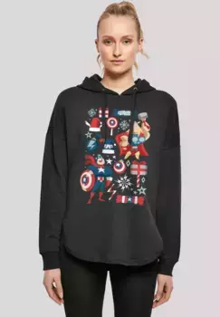 Толстовка F4NT4STIC "Marvel Thor and Captain America Christmas", принт, черный