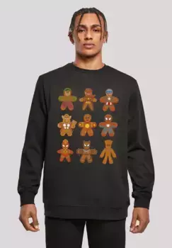 Толстовка F4NT4STIC "Marvel Universe Christmas Gingerbread Avengers", принт, черный