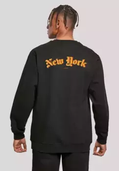 Толстовка F4NT4STIC "New York Orange CREW", принт, черный