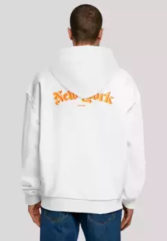 Толстовка F4NT4STIC "New York Orange OVERSIZE HOODIE", принт, белый
