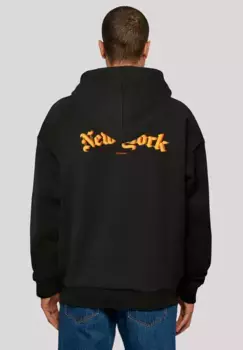 Толстовка F4NT4STIC "New York Orange OVERSIZE HOODIE", принт, черный