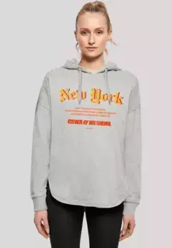 Толстовка F4NT4STIC "New York OVERSIZE HOODIE", принт, серый