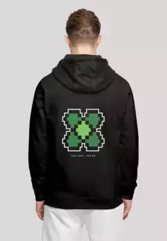 Толстовка F4NT4STIC "Новый год Happy New Year Pixel Clover", принт, черный