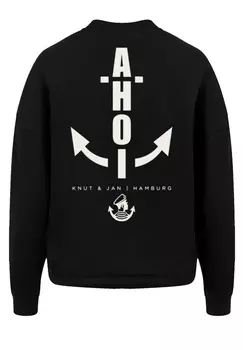 Толстовка F4NT4STIC Oversize Ahoi Anker Knut & Jan Hamburg, черный