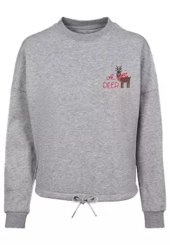 Толстовка F4NT4STIC Oversize Christmas Deer, цвет grau meliert