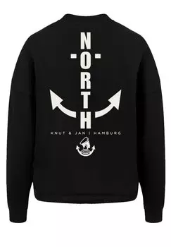 Толстовка F4NT4STIC Oversize North Anchor Knut & Jan Hamburg, черный