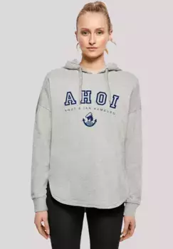 Толстовка F4NT4STIC "Oversized Hoodie Ahoi Knut & Jan Hamburg", принт, серый