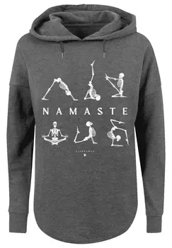 Толстовка F4NT4STIC Oversized Hoodie Namaste Yoga Skelett Halloween, цвет charcoal