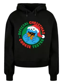 Толстовка F4NT4STIC Oversized Hoodie Sesamstrasse Weihnachten Keks Tester, черный