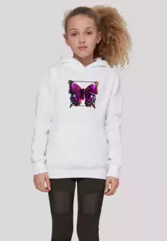 Толстовка F4NT4STIC "Pink Butterfly HOODIE UNISEX", принт, белый