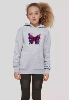 Толстовка F4NT4STIC "Pink Butterfly HOODIE UNISEX", принт, серый