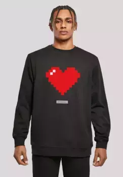Толстовка F4NT4STIC "Pixel Heart Good Vibes Happy People", принт, черный