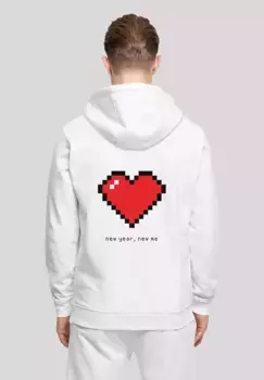 Толстовка F4NT4STIC "Pixel Heart Happy New Year's Eve", принт, белый