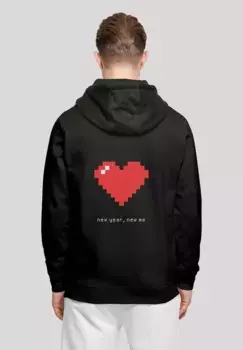 Толстовка F4NT4STIC "Pixel Heart Happy New Year's Eve", принт, черный
