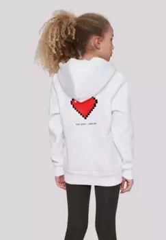 Толстовка F4NT4STIC "Pixel Heart Happy New Year's Eve", принт, белый