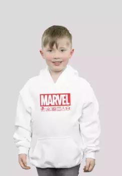 Толстовка F4NT4STIC "Символы стирки логотипа Marvel", принт, белый