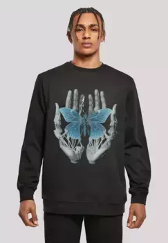 Толстовка F4NT4STIC "Skeleton Hands Butterfly", принт, черный