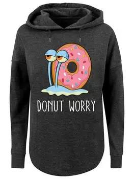Толстовка F4Nt4Stic Spongebob Schwammkopf Donut Worry Garry, темно-серый