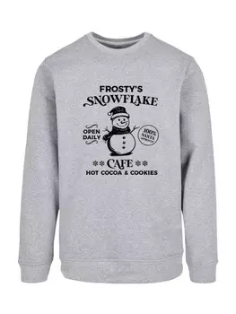 Толстовка F4NT4STIC Sweatshirt Frostys Snowflake Cafe Retro Weihnachten Sign, пятнистый серый