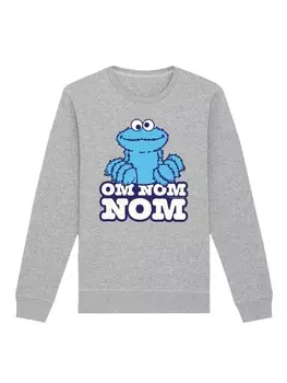 Толстовка F4NT4STIC Sweatshirt Sesamstrae Cookie Monster Nom Nom, пятнистый серый