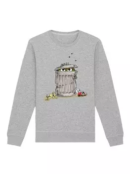 Толстовка F4NT4STIC Sweatshirt Sesamstrae Oscar Tresh Box, пятнистый серый