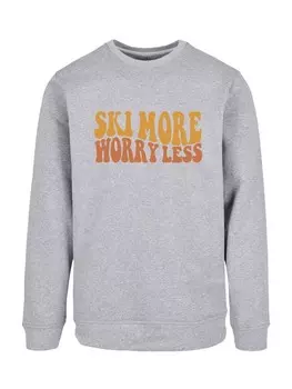 Толстовка F4NT4STIC Sweatshirt Ski More Worry Less, пятнистый серый
