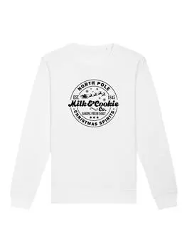 Толстовка F4NT4STIC Sweatshirt Weihnachten Milk and Cookie Bakery Retro, белый