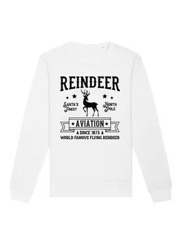Толстовка F4NT4STIC Sweatshirt Weihnachten Reindeer Aviation Retro Sign, белый