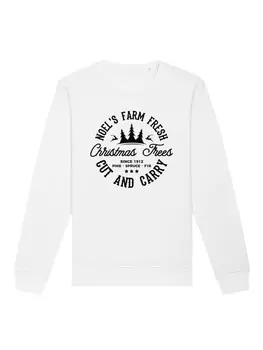 Толстовка F4NT4STIC Sweatshirt Weihnachten Trees Farm Retro Sign, белый