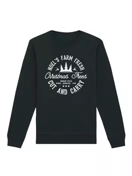 Толстовка F4NT4STIC Sweatshirt Weihnachten Trees Farm Retro Sign, черный