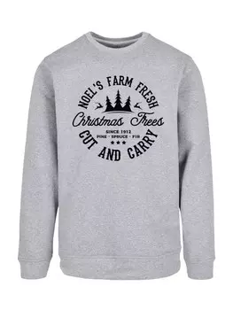 Толстовка F4NT4STIC Sweatshirt Weihnachten Trees Farm Retro Sign, пятнистый серый