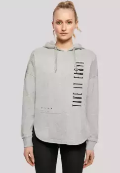 Толстовка F4NT4STIC "Take It Easy OVERSIZE HOODIE", принт, серый