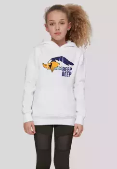 Толстовка F4NT4STIC "Толстовка с капюшоном Looney Tunes Roadrunner Beep Beep", унисекс для детей, товары премиум-класса, для мальчиков, девочек, с принтом, белый