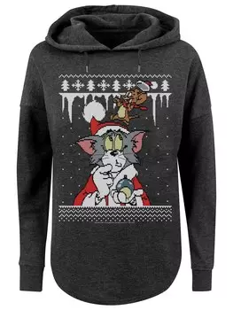 Толстовка F4Nt4Stic Tom und Jerry Christmas Weihnachten Fair Isle, пестрый серый