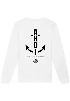 Толстовка F4NT4STIC Unisex Ahoi Anker Knut & Jan Hamburg, белый