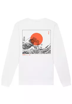 Толстовка F4NT4STIC Unisex Kanagawa Welle Japan, белый