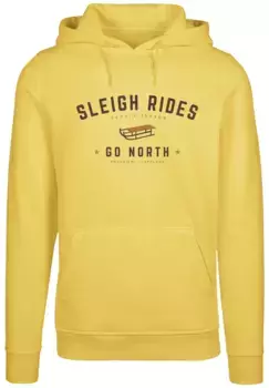 Толстовка F4NT4STIC "Winter Sleigh Christmas", Рождество, подарок, логотип, цвет Ta X I Yellow