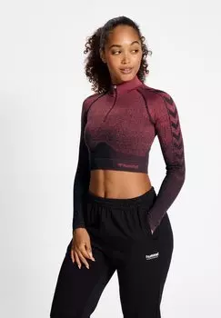 Толстовка FADE SEAMLESS HALF ZIP Hummel, цвет bitter chocolate mineral red