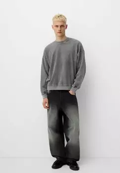 Толстовка FADED-EFFECT Bershka, черный деним