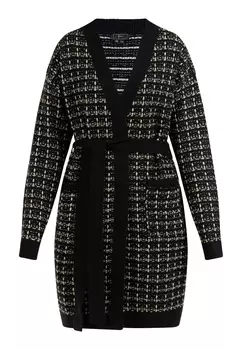 Толстовка faina Cardigan Mit Effektgarn, черный