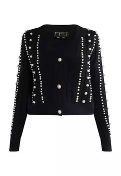Толстовка faina Strickjacke Mit Perlen, черный