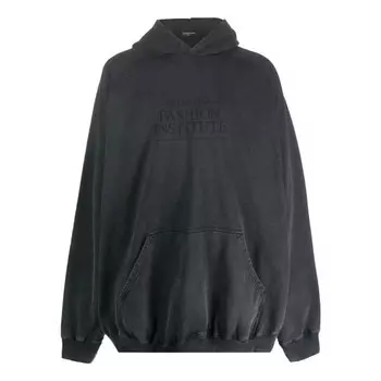 Толстовка fashion institute oversized hoodie 'washed black' Balenciaga, черный